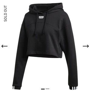 Adidas RYV Cropped Hoodie - Black; Size L